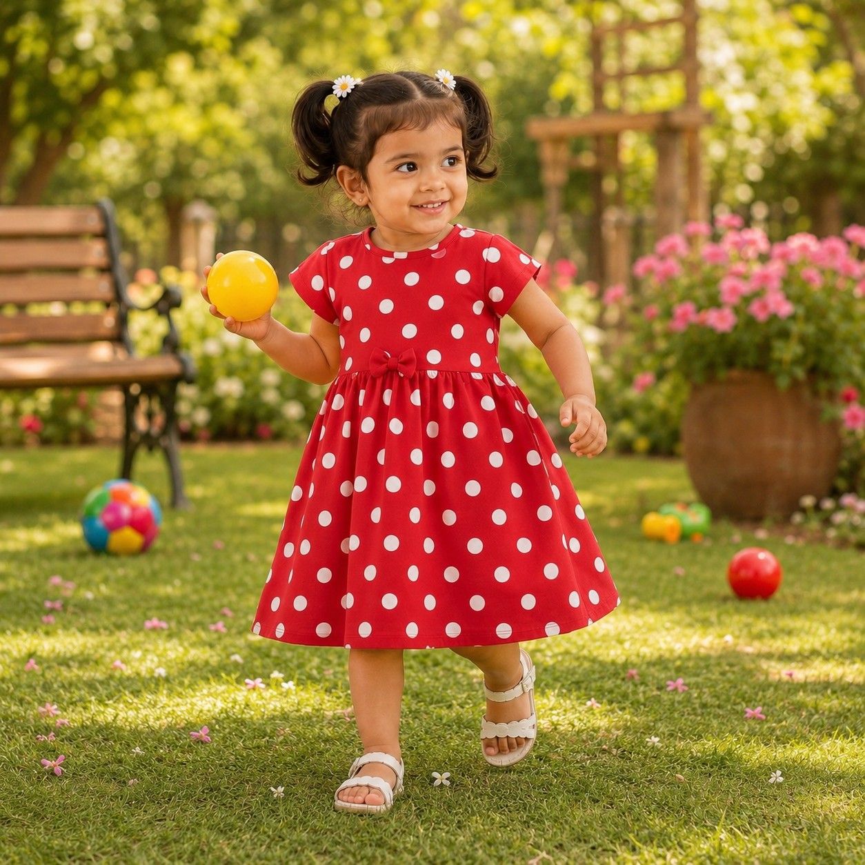 Cherry Dot Cotton Frock