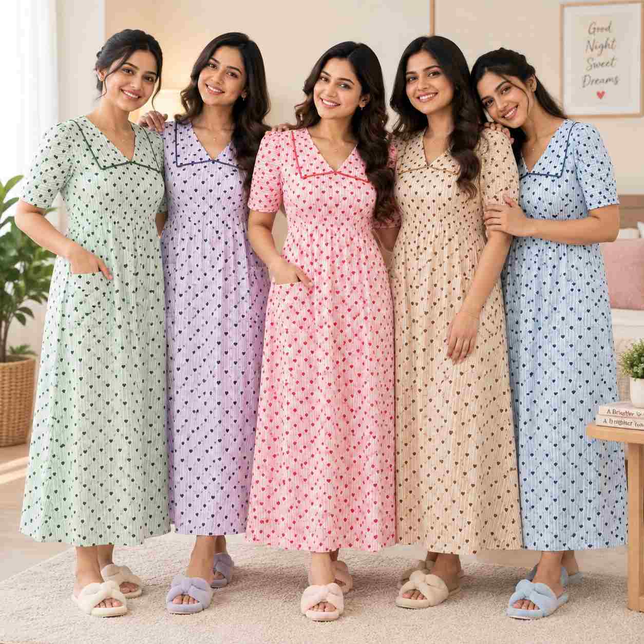Sweetheart Stripes Feeding Frock Nighty